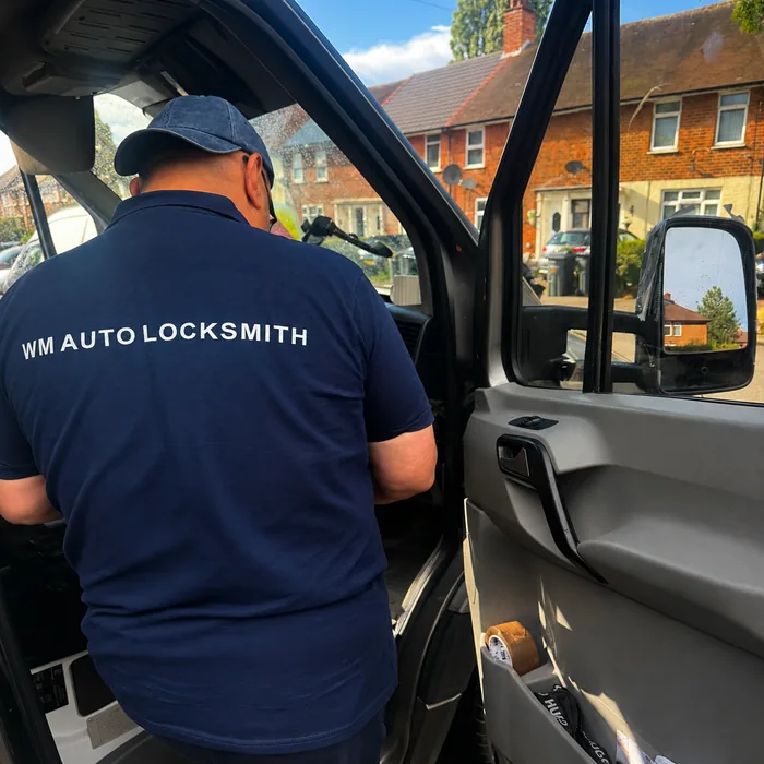 Mobile auto locksmith providing professional vehicle locksmith services at a customer's location in Coventry.