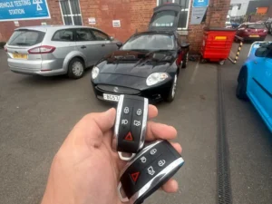 Replacement Jaguar XK smart keys supplied and programmed by WM Auto Locksmith in Coventry