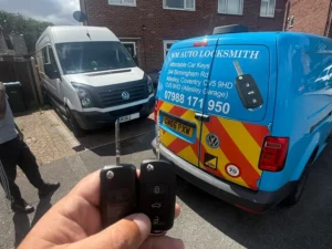 Spare Volkswagen Crafter key supplied and programmed by WM Auto Locksmith in Coventry